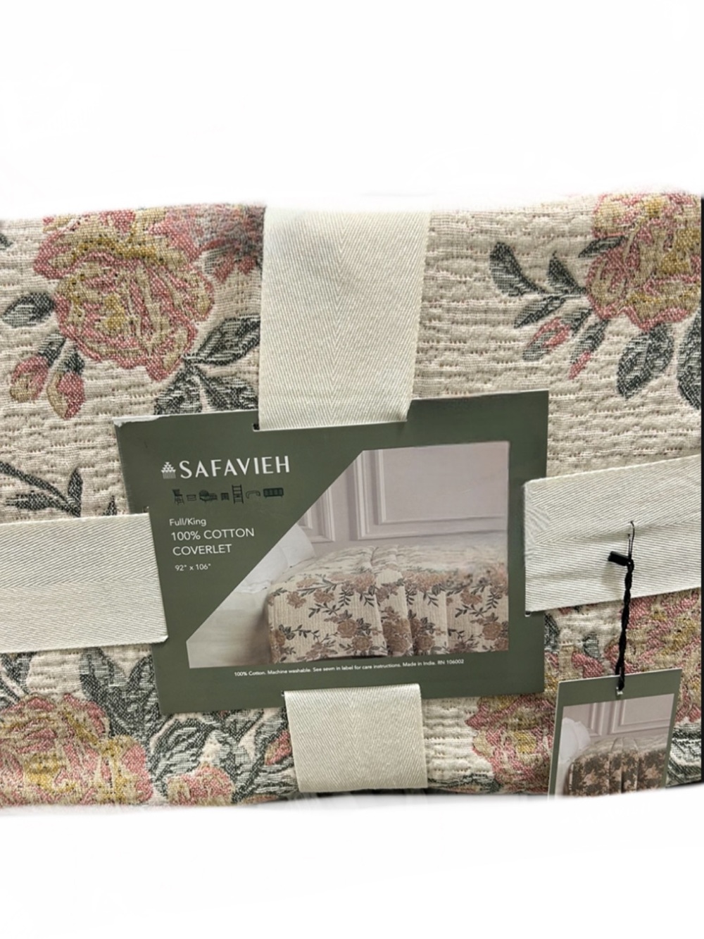 Safavieh Floral Full/King Coverlet 92”x106”